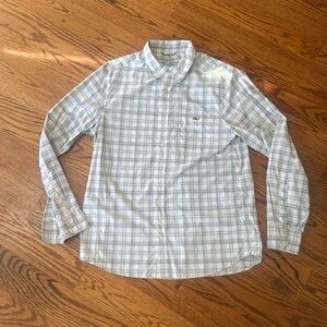Vineyard Vines Medium OTG On-the-go White/Blue/Pink Button Down Shirt